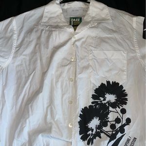 Prada limited Edition flower white button shirt.